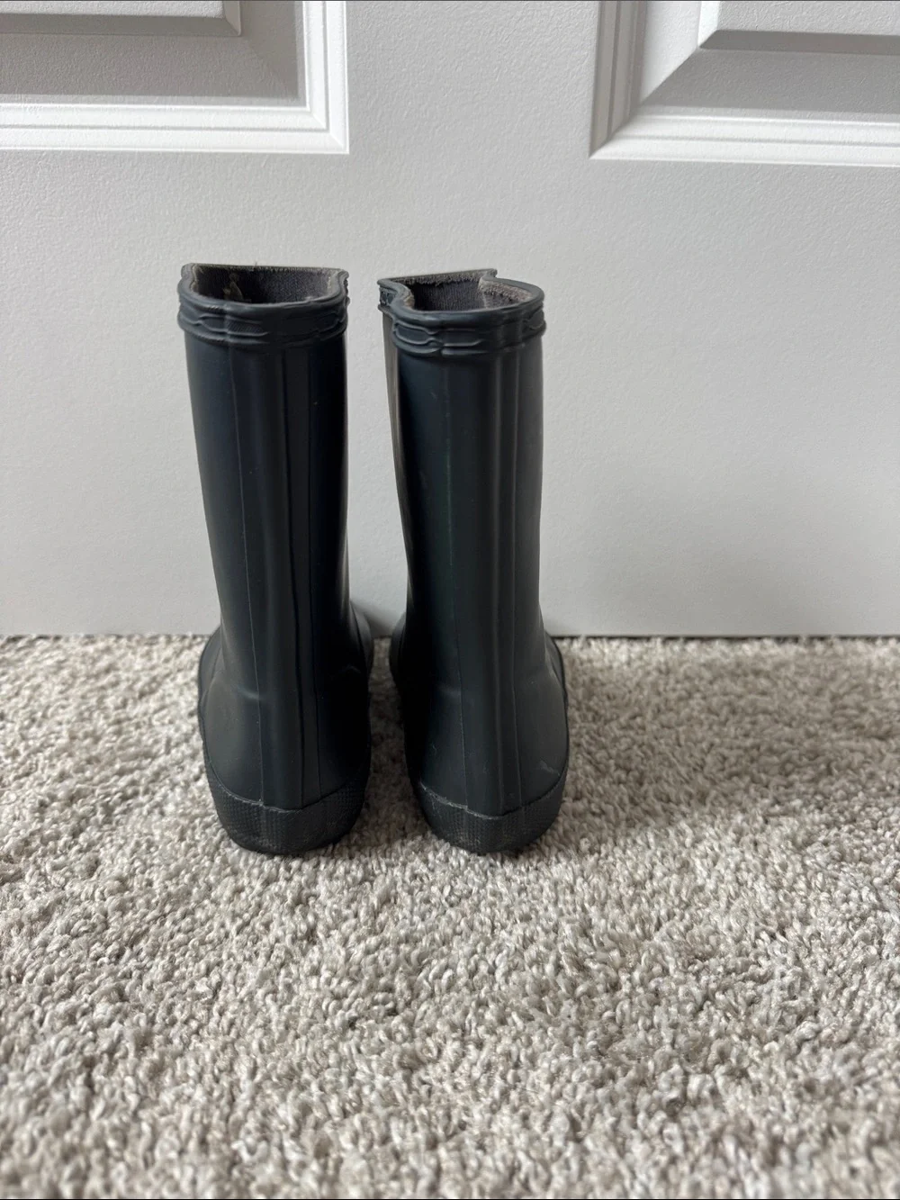 Hunter Matte Navy Blue/ Black  Kids' Short Rubber Rain Boots
